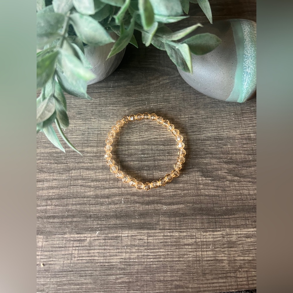 Light Orange Crystal Beaded Bracelet